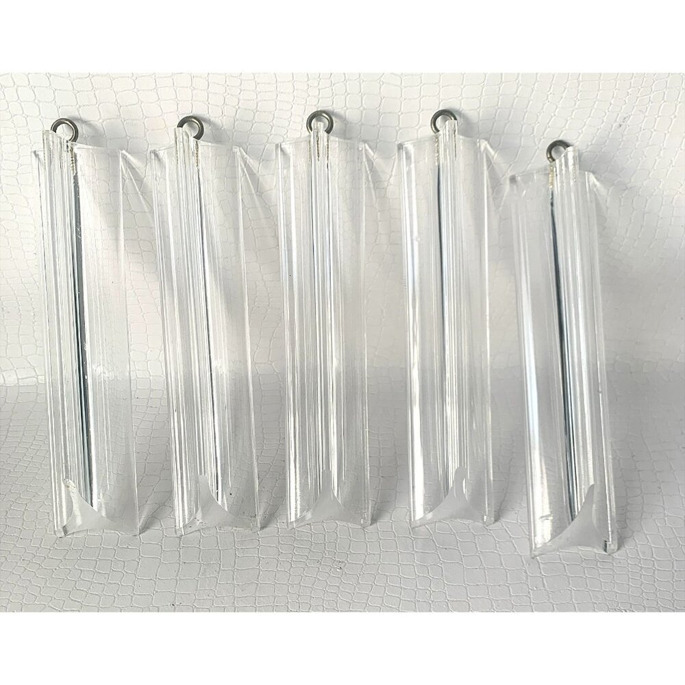 5 Triangle Lucite 6” Chandelier Light Prisms Crafting Sun Catcher